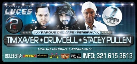 Sponsored: FESTIVAL DE LAS LUCES! TIM XAVIER – DRUMCELL – STACEY PULLEN, 7 de Dic en Pereira!