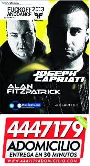A sólo 12 dias del FUCK OFF AND DANCEEE!!! Joseph Capriati + Alan Fitzpatrick @ Forum – Últimos Tickets a $28.000 [Adomicilio 4447179] Van a subir de precio.