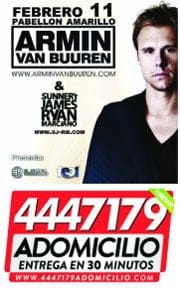 Lanzamiento boleteria Armin Van Buuren éste Martes [Adomicilio 4447179]