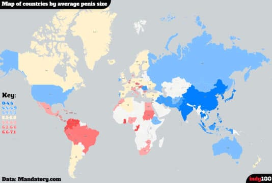Top 10 de los Países con los Penes más Grandes del Mundo, No te va a Sorprender.