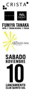 Este Sábado FUMIYA TANAKA (Japón) THGTTO by CRISTA, La Strada WOMEN FREE