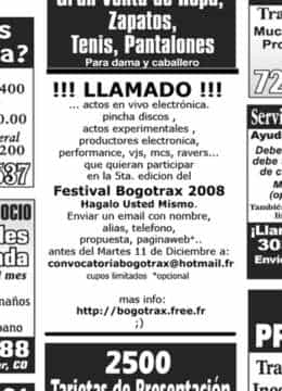 Convocatoria Bogotrax, pa que no digan que no sabian!