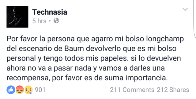 Por favor devuélvanle el Bolso a Charles Siegling aka Technasia