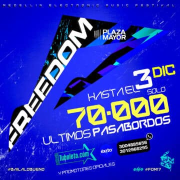 Dónde comprar mi Pasabordo para el FREEDOM 17 a 70.000 Hasta éste Fin de Semana