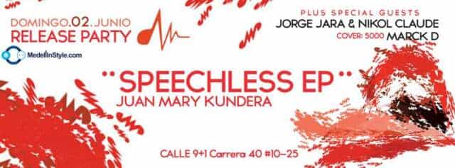HOY en Calle 9 (al frente del Deck) ¡¡¡ RELEASE PARTY “SPEECHLESS EP” Juan Mary Kundera + Jorge Jara + Nikol Claude