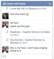 Comparta música en tiempo real con sus amigos en Facebook