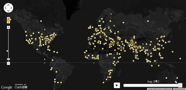 IMPRESIONANTE: Mapa de todas las protestas del mundo desde 1979 !