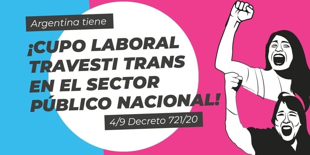 Argentina avanza decretando cupo laboral en el sector publico para personas transgénero
