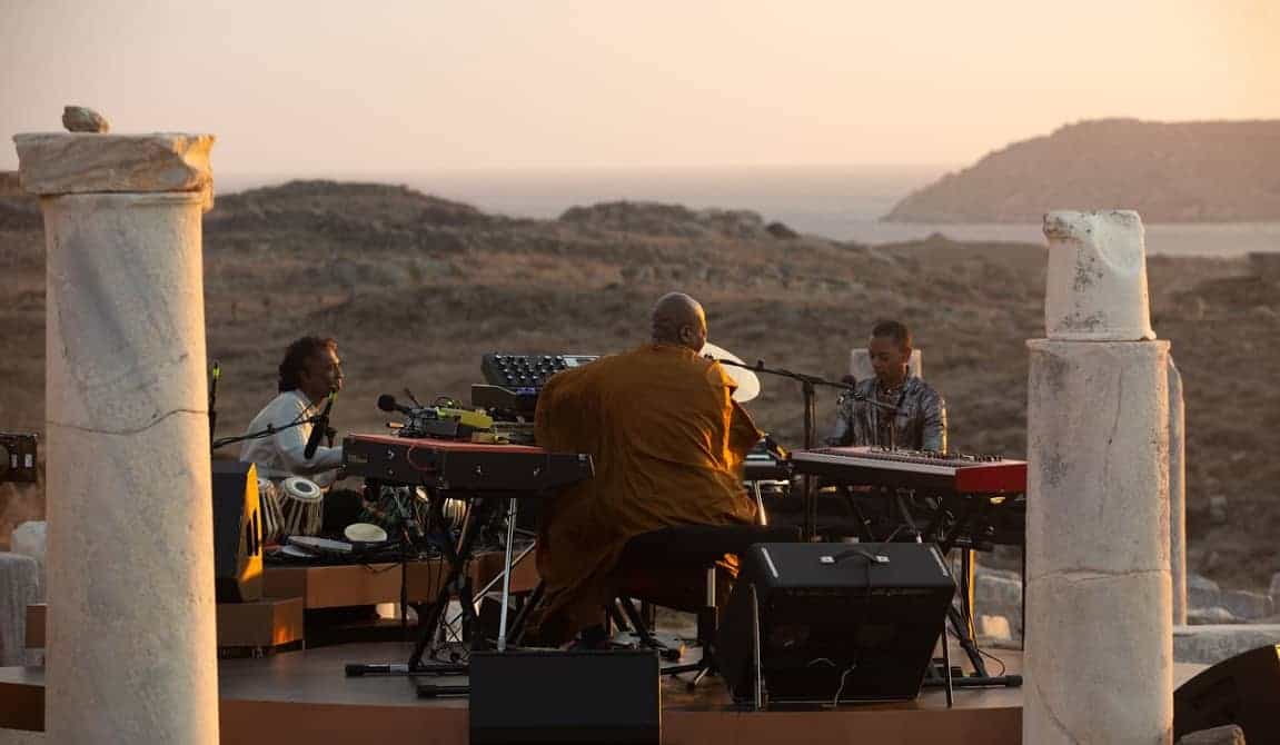 En concierto místico Jeff Mills, Jean-Phi Dary & Prabhu Edouard desde la isla Delos