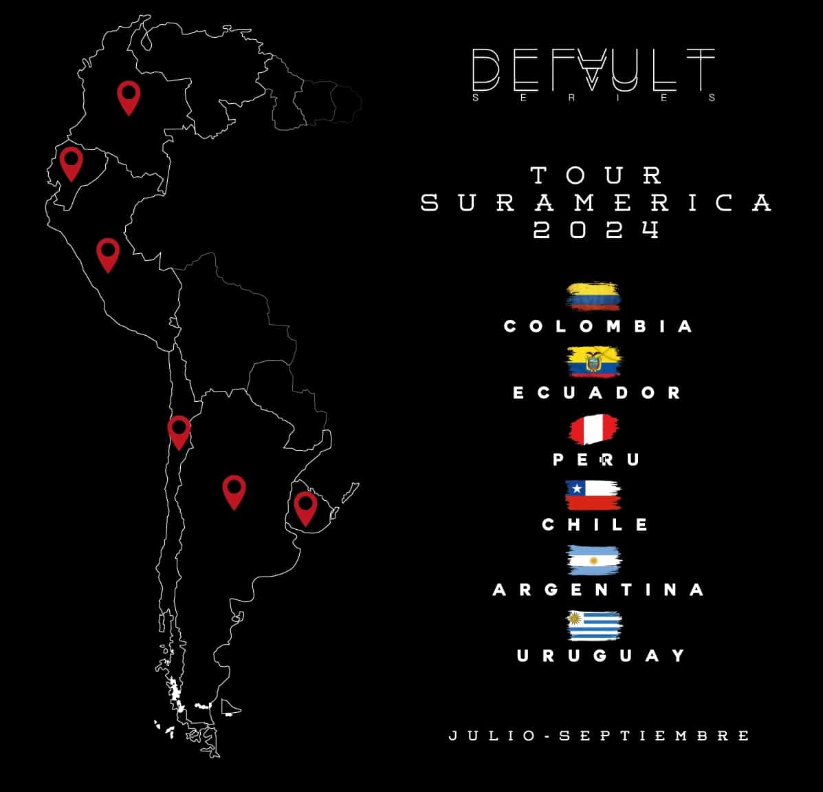 DEFAULT SERIES presenta su gira por Sur América 2024