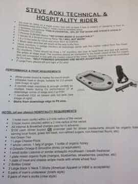 Las peticiones de Steve Aoki