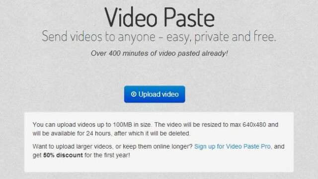 Pon online vídeos que se autodestruiran en 24 horas con Video Paste