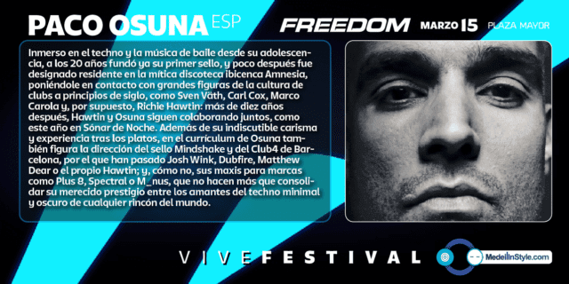 FREEDOM: Paco Osuna – DJ Set – Live in Rijeka (Croatia) #vivefestival – Marzo 15, PLAZA MAYOR