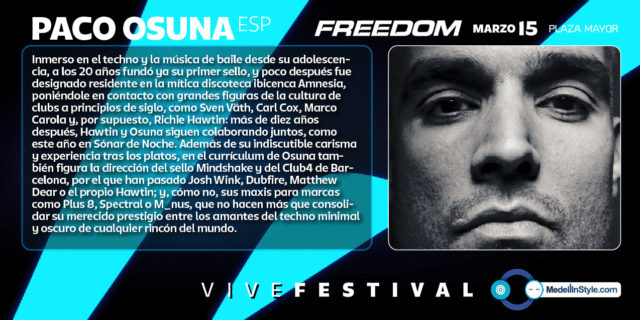 FREEDOM: Paco Osuna – DJ Set – Live in Rijeka (Croatia) #vivefestival – Marzo 15, PLAZA MAYOR