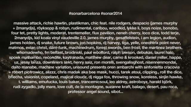 Sónar 2014 confirma nuevos artistas