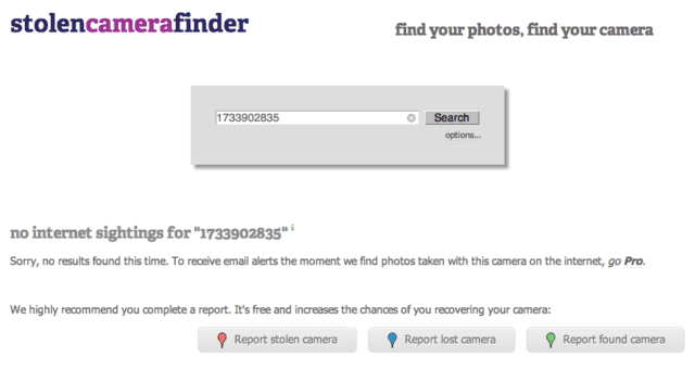 Nuevo Buscador de cámaras digitales robadas