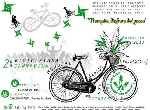 Este Sábado 2da Bicicletada Cannabica Mundial (MEDELLÍN)