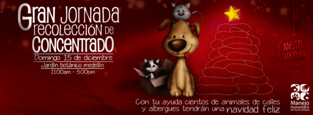 Este Domingo Gran Jornada de recolección de concentrado en Medellín @ Entrada Jardín Botánico