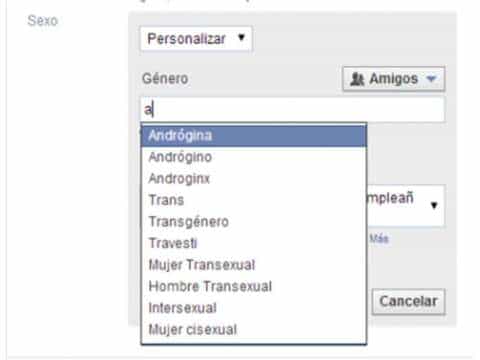 Facebook ahora amable con cualquier género sexual