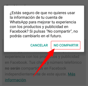 No pases tus datos de Whatsapp a Facebook, mira aquí como