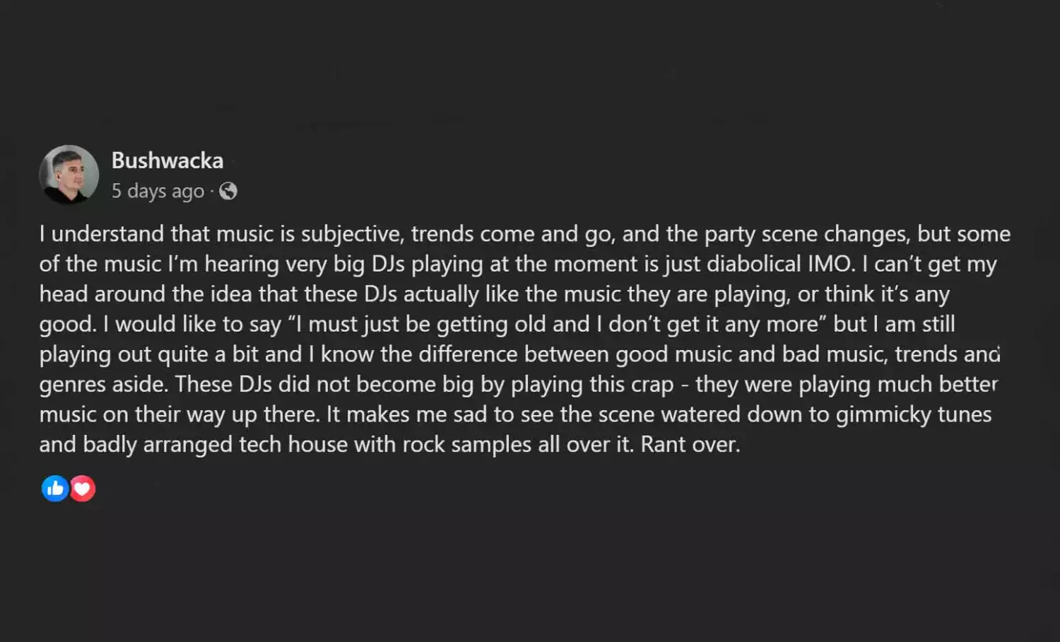 Bushwacka critica a los Djs famosos facilistas por ayudar a prostituir la música