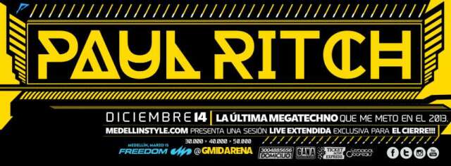 A 4 DÍAS PARA LA MEGA FIESTA con PAUL RITCH (EXTENDED) ÚLTIMAS BOLETAS A $30.000 APROVECHEN QUE YA SUBEN A $ 50.000